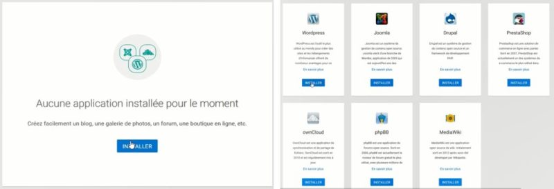 Etape installation wordpress sur Infomaniak