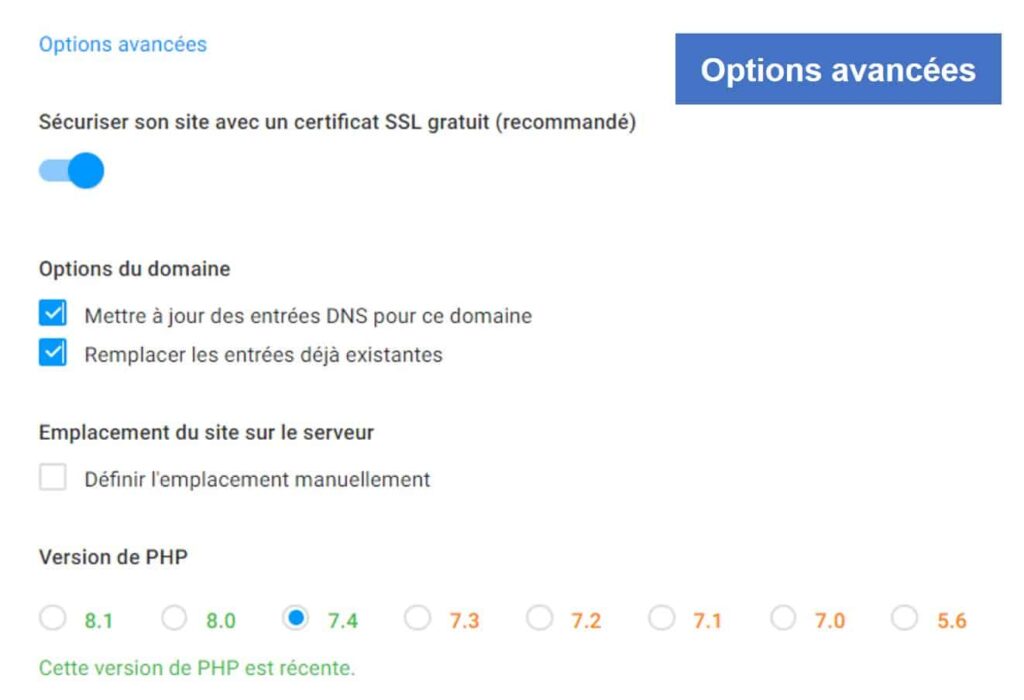 Etape installation wordpress sur Infomaniak