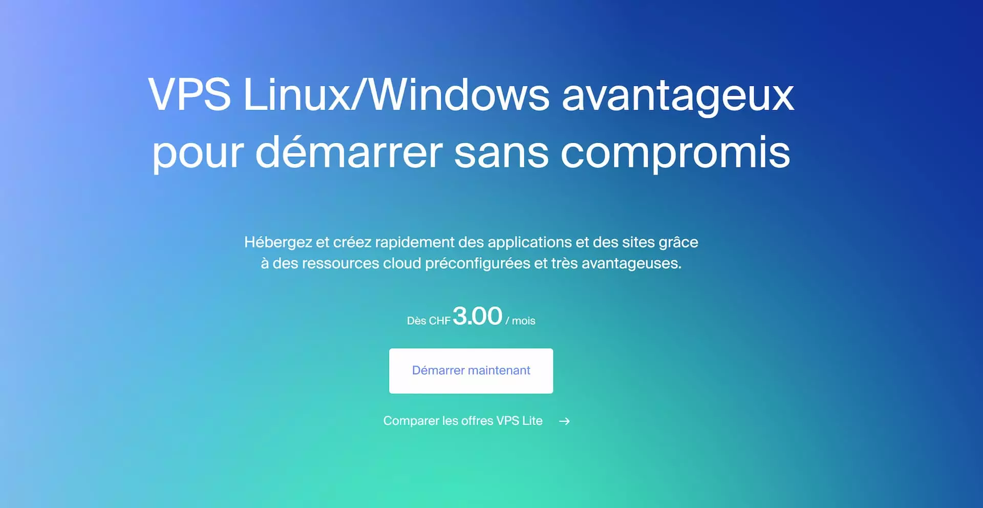Vps infomaniak for 3 francs a month
