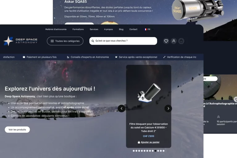 Deep Space Astronomy, boutique de matériels en astronomie